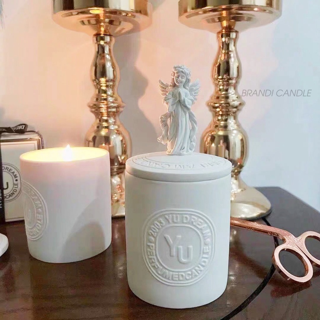 Nến thơm YuDream Candle nắp tượng hộp giấy đính nơ xinh xắn