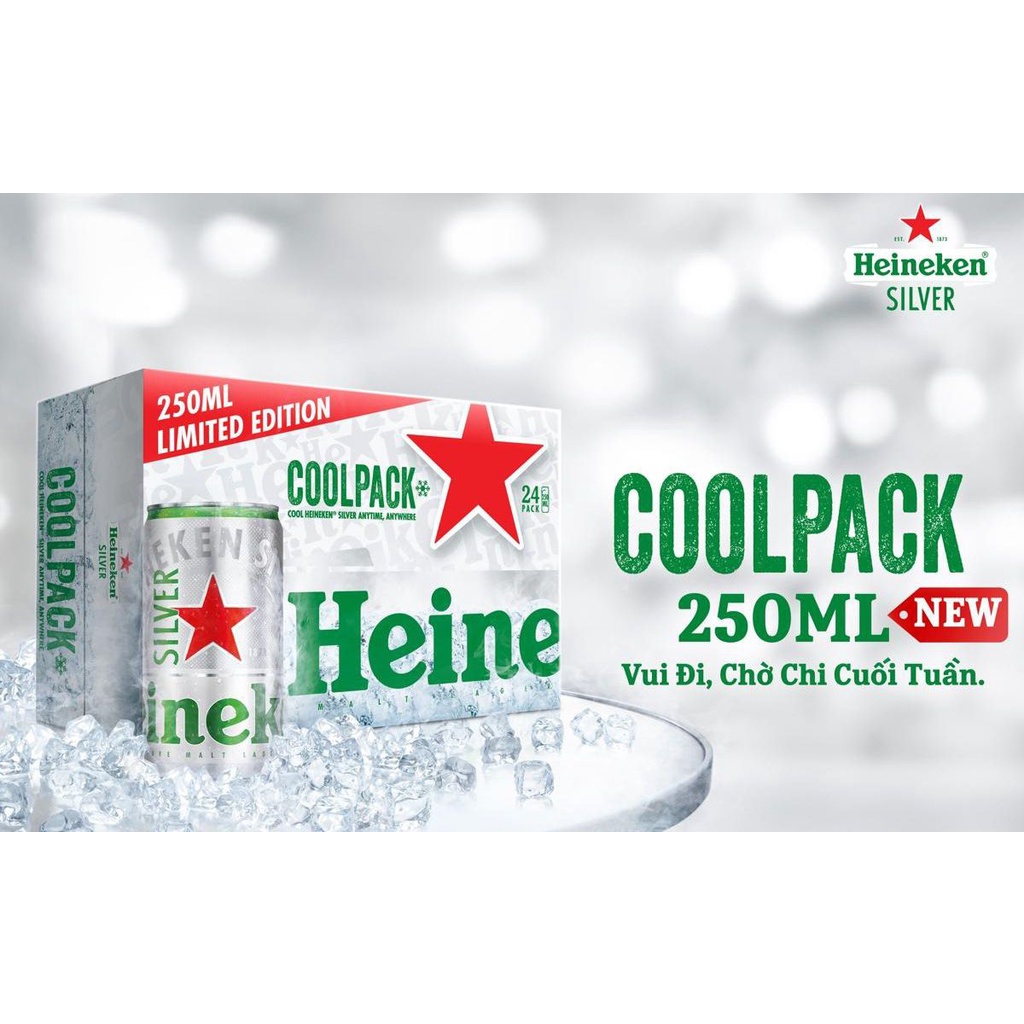 Bia Heineken Silver Lon  250ml - 24 Lon