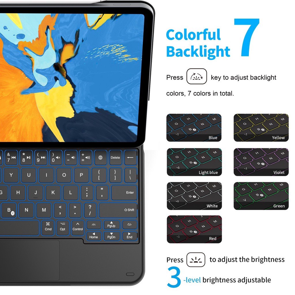 Bao da nam châm kèm bàn phím trackpad Wiwu Magic KeyBoard cho Tablet Gen 10 10.9 2022 ,11 inch / M1 / M2 , 12.9/ M1/ M2