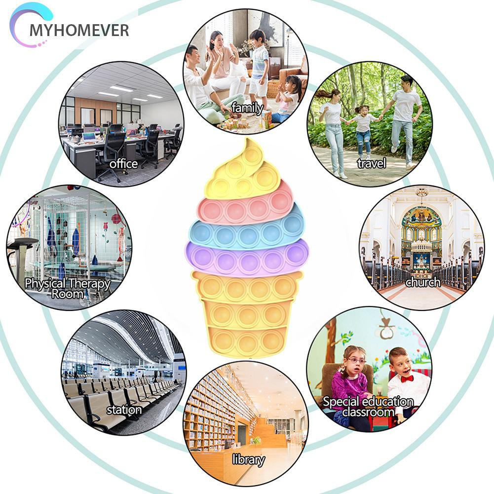 Pop It Fidget Đồ chơi Ice Cream Push Bubble Sensory Đồ chơi Fidget Anti Stress Puzzle Đồ chơis Rainbow