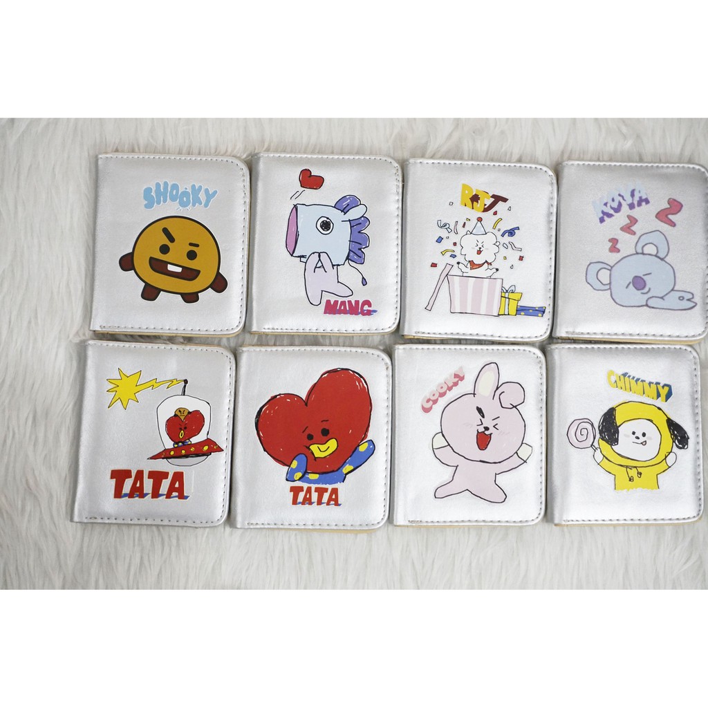 Ví da BTS ngắn da bóng