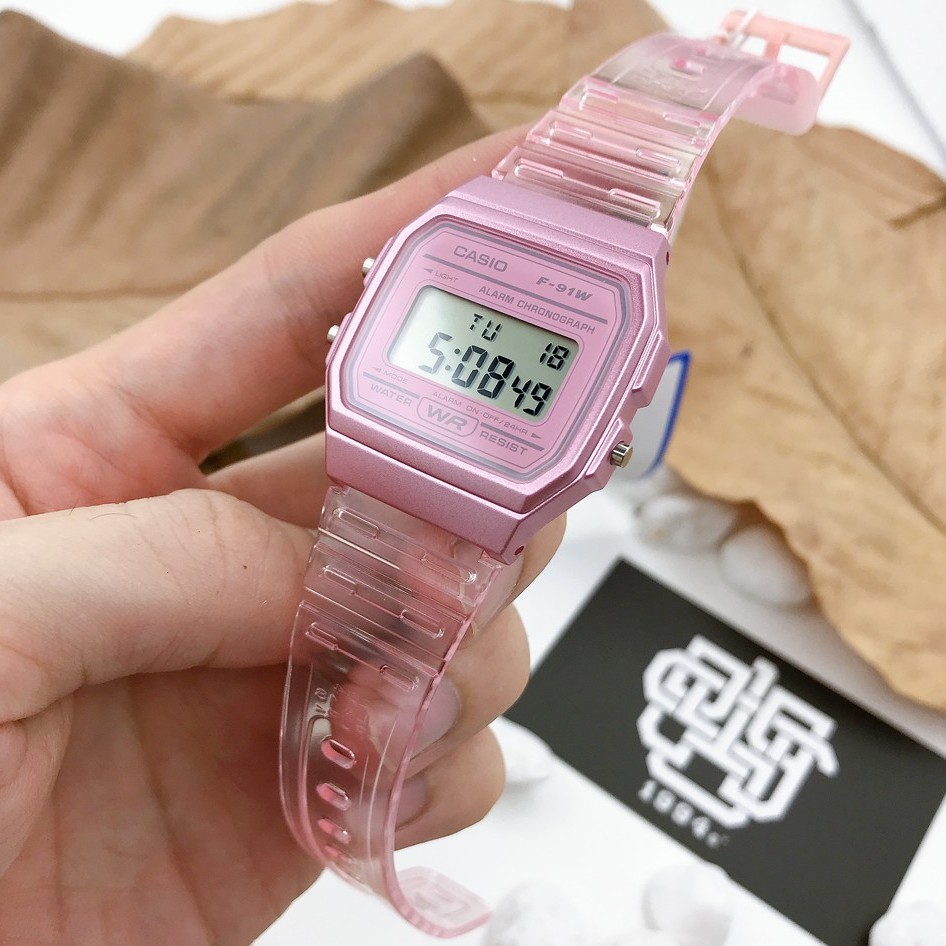 Đồng hồ nam/nữ Casio F-91 / F-91WS-4 dây nhựa, chống nước, có đèn led, hàng chính hãng
