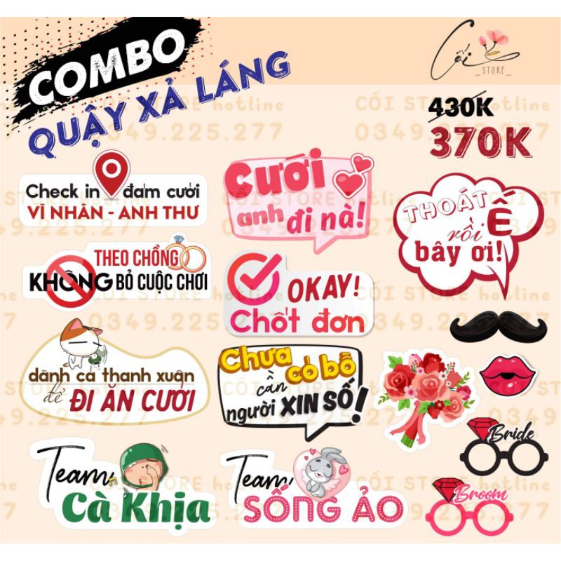 combo 14 hastag chụp hình cưới siêu cute giá sốc