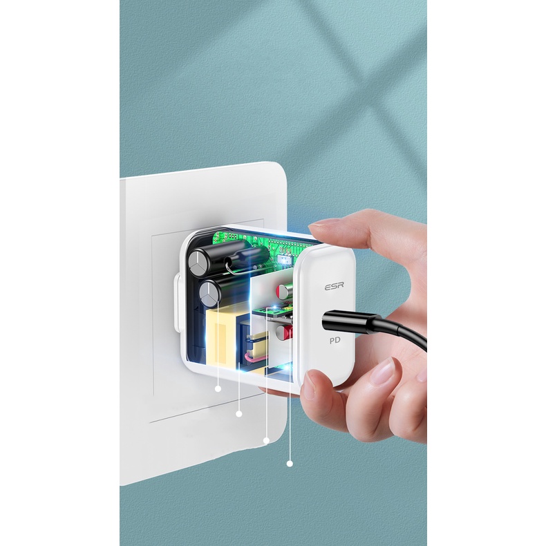 Sạc Nhanh ESR 20W và 30W PD Wall Charger cho iPhone 12 Series / Galaxy S21 Series - Hàng Nhập Khẩu.
