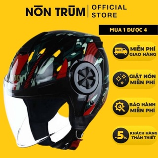 Mũ bảo hiểm 3/4 ROC R06 có kính, bảo hành 12 tháng, giặt nón miễn phí tại hệ thống Nón Trùm