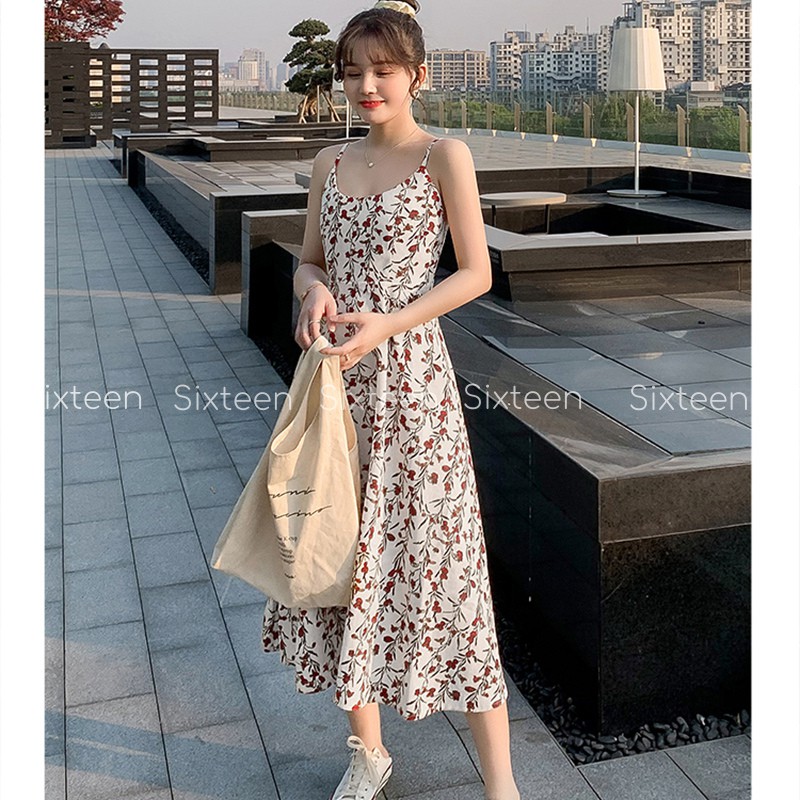 Váy Hoa Nhí, Váy Nữ Họa Tiết Hoa Nhí Hai Dây Nữ Tính Nhẹ Nhàng SIXTEEN. | BigBuy360 - bigbuy360.vn
