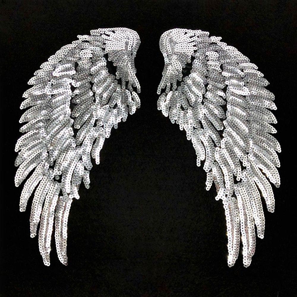 FORBETTER Sticker Ủi Thêu Hình Đôi Cánh Thiên Thần