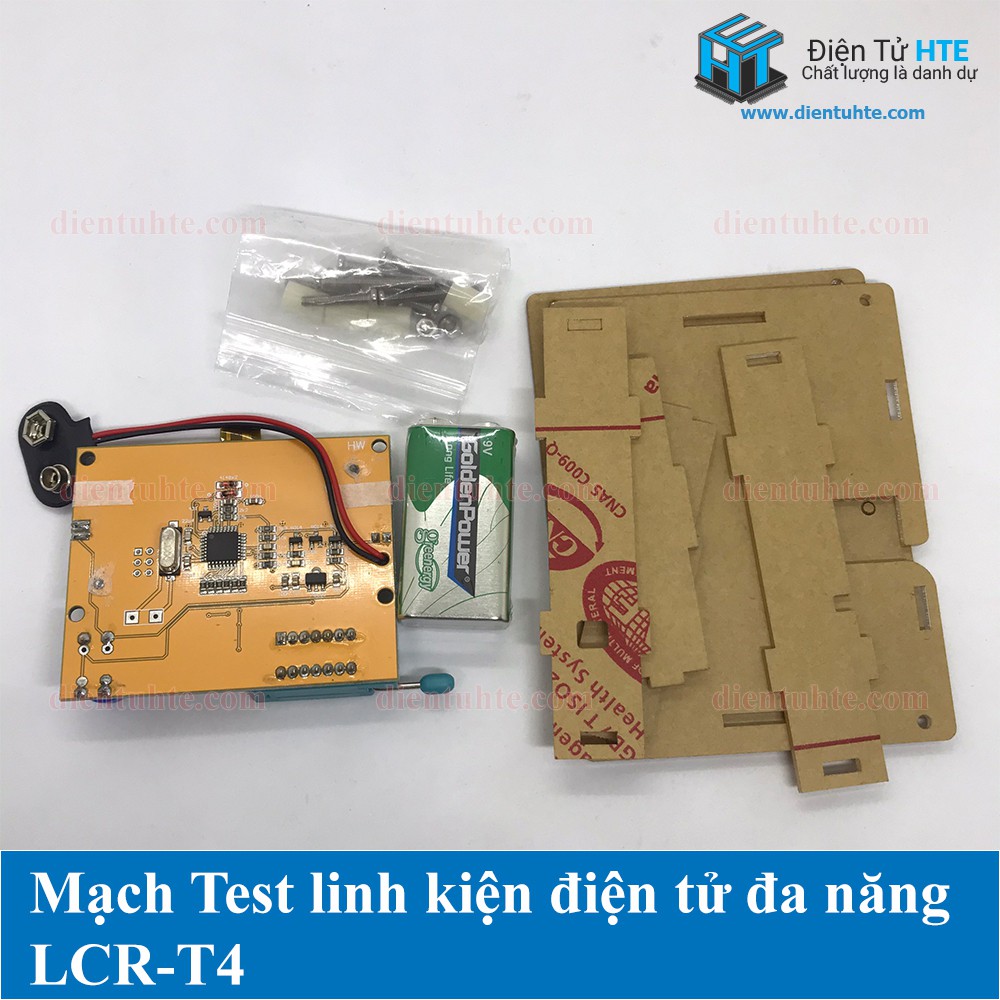 Mạch Test Linh Kiện Điện Tử Đa Năng LCR-T4 Kèm Pin - Có vỏ Mica [HTE Quy Nhơn CN2]