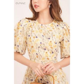 Đầm hoa phối nút DA523 GUMAC