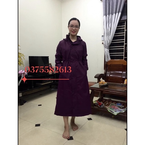Áo mưa măng tô nam nữ 2 lớp cao cấp chống thấm