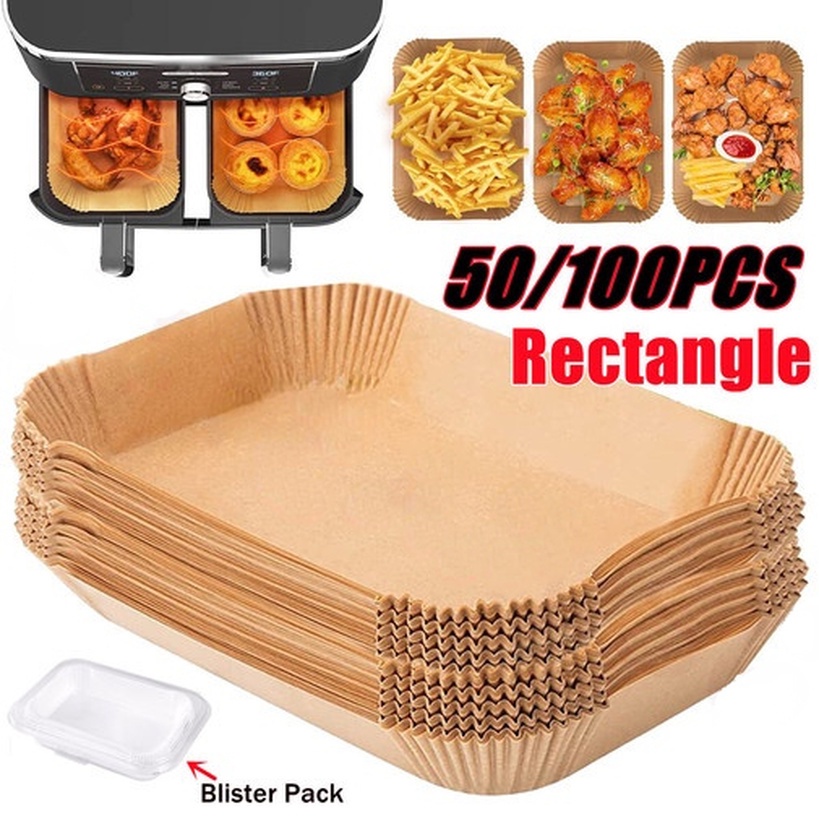 Giấy Lót Nồi Chiên Không Dầu  Hình Vuông 1 SET 50/100 Tờ Tiện Lợi Không Dầu Chống Dính Chống Nước đảm bảo vệ sinh thực phẩm