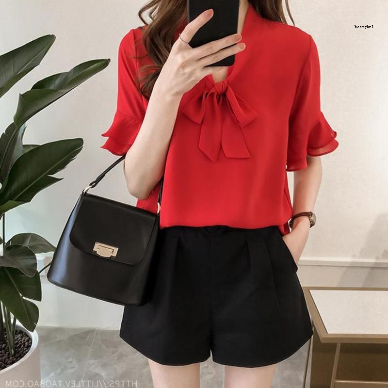 Áo Voan Tay Ngắn Dáng Rộng Thắt Nơ Bụng Phong Cách Phương Tây Thời Trang Mùa Hè Có Size Lớn 200 Jin Dành Cho Nữ