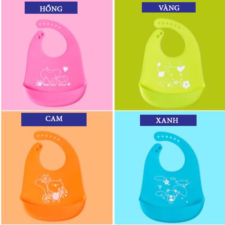 Yếm ăn dặm có máng Silicol, yếm ăn dặm không BPA, không bám bẩn
