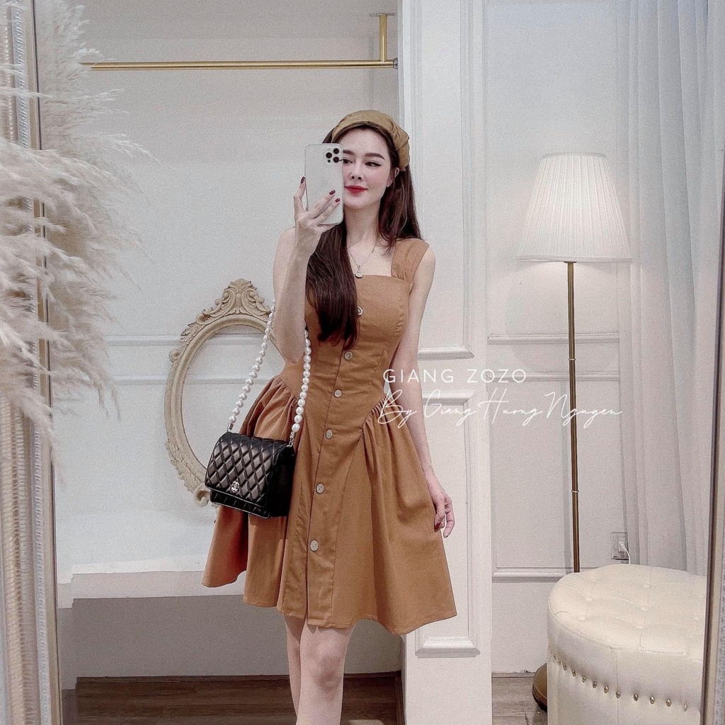 [Mã FAGREEN1505 giảm tới 30K đơn 99K] Đầm Xòe 2 Dây Cục Dọc Xinh Xắn