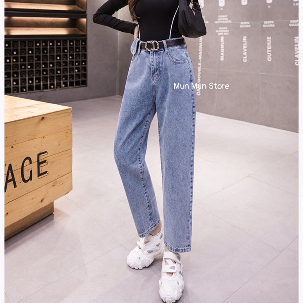 Quần jean Baggy nữ MunMunStore quần bò ống rộng chất vải cao cấp mềm mại - dễ chịu hottrend 2021