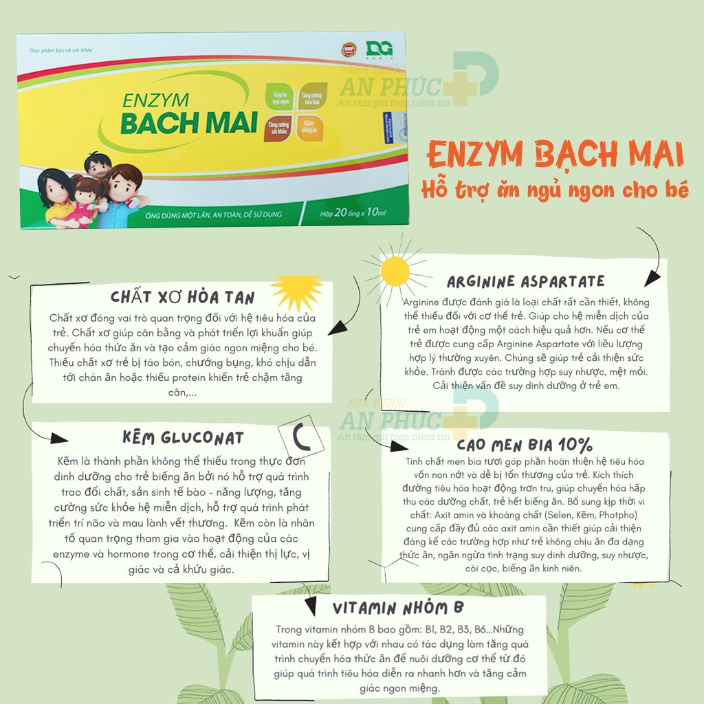 Enzym Bạch Mai - Giúp Bé Ăn Ngủ Ngon, Ngủ Ngon Hơn- Giảm Biếng Ăn, tăng cường sức đề kháng0