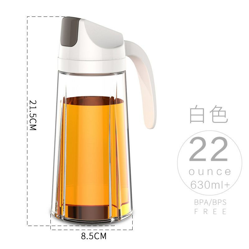  Chai lọ đựng dầu ăn thủy tinh 630ml tự động mở nắp màu hồng