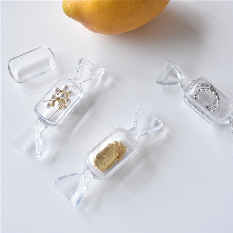 Hộp Đựng Trang Sức Trong Suốt Hình Viên Kẹo Nhỏ Xinh Sáng Tạo
