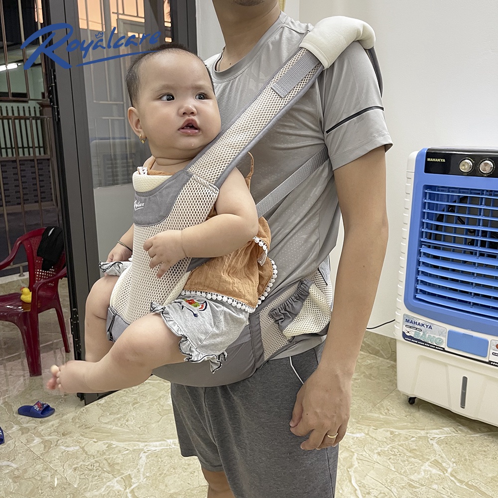 Địu ngồi em bé 4 tư thế có bệ ngồi siêu thoáng khí hiệu Royalcare - 906 - Hàng chính hãng