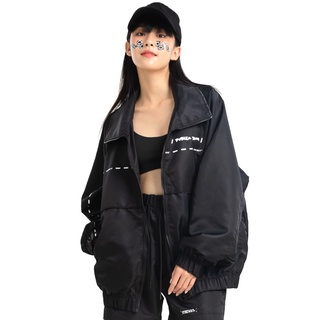 5THEWAY /street vocabulary/ COURT JACKET - BLACK aka Áo Khoác Dù Có Cổ màu Đen