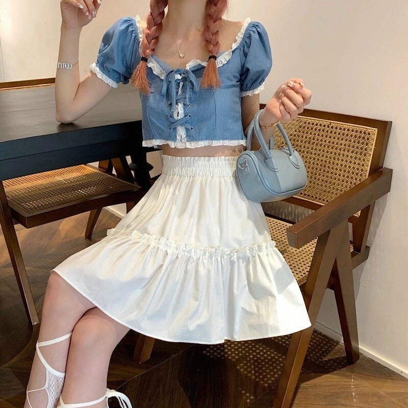 Chân váy chữ a - chân váy ngắn 1 tầng ulzzang có quần trong siêu dễ thương - CV013