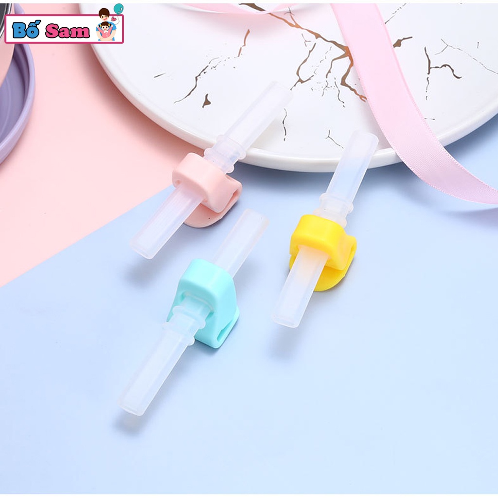 Ống hút silicon gắn bát gắn cốc cho bé ăn dặm tặng kèm cọ vệ sinh Shop Bố Sam