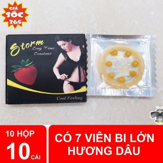Bao cao su storm hương dâu 7 bi lớn - 10bcs