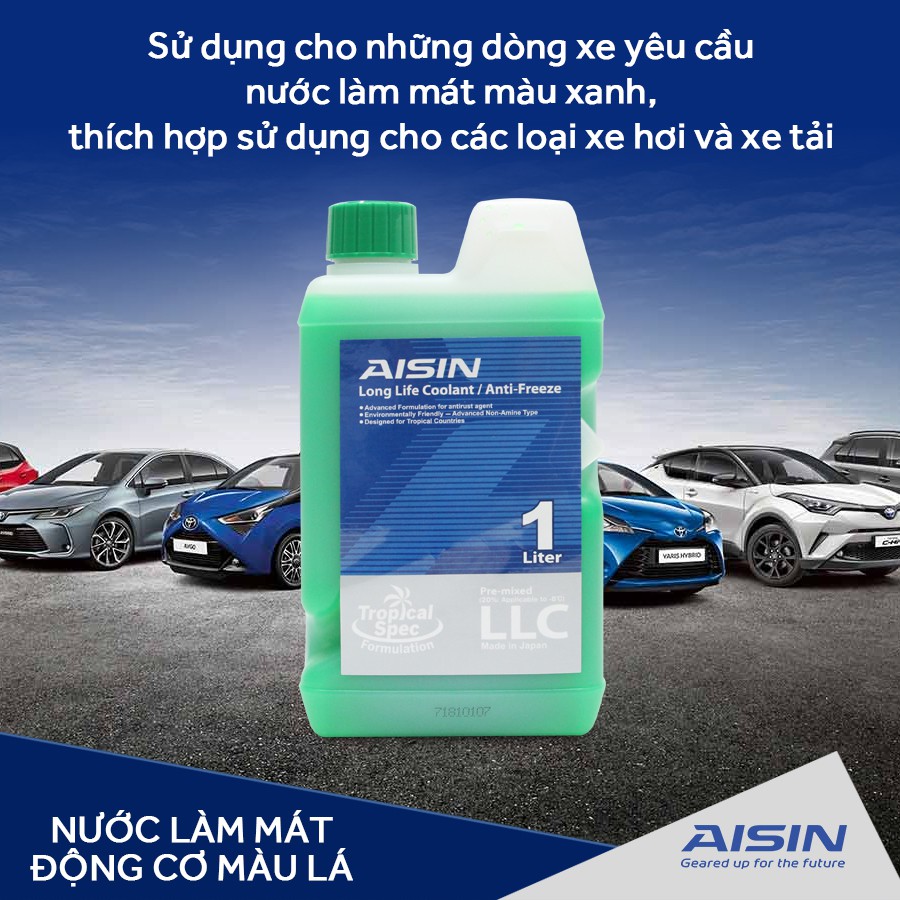 [Mã BMBAU50 giảm 10% đơn 99k] Nước Làm Mát Động Cơ Màu Lá AISIN LCPM20A1LG 1L Nhập Khẩu Chính Hãng