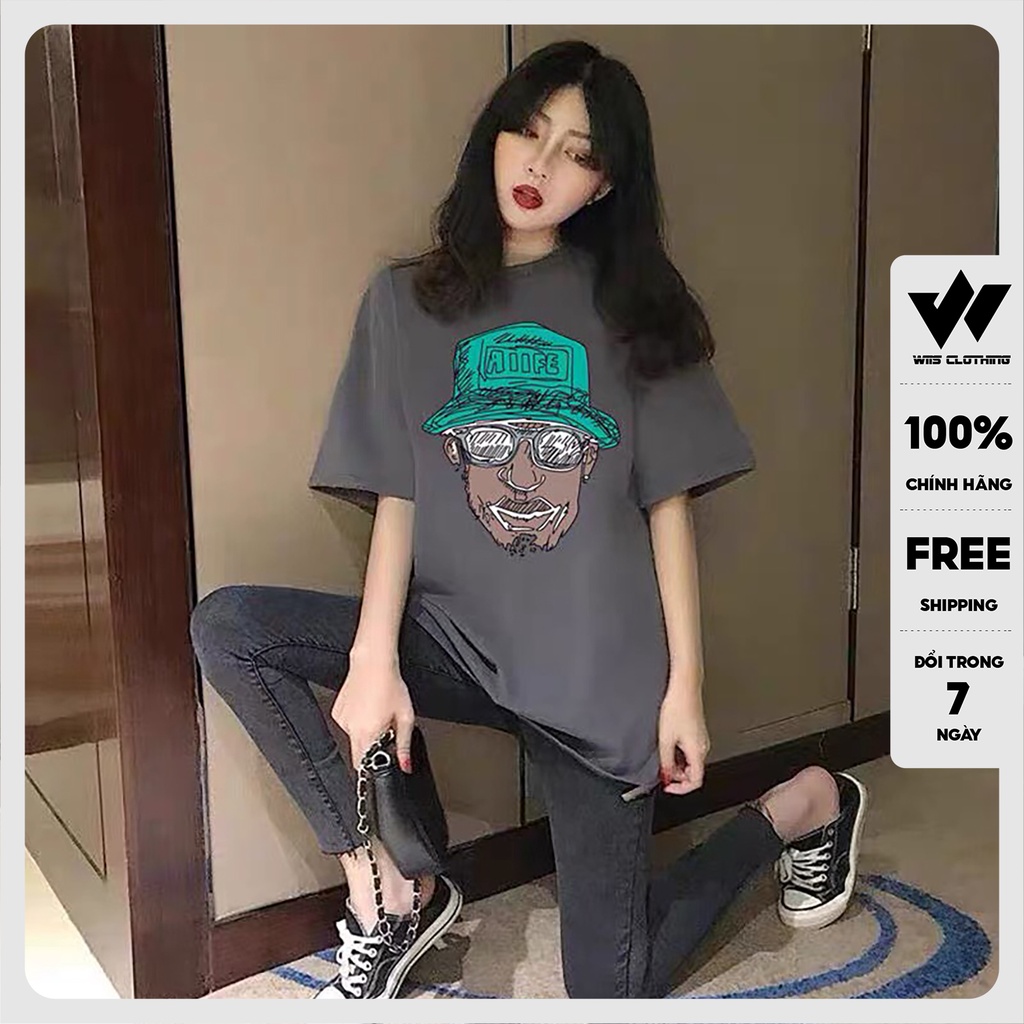 Áo phông nữ WIIS unisex form rộng tay lỡ cotton ALLFE thời trang nam nữ ulzzang