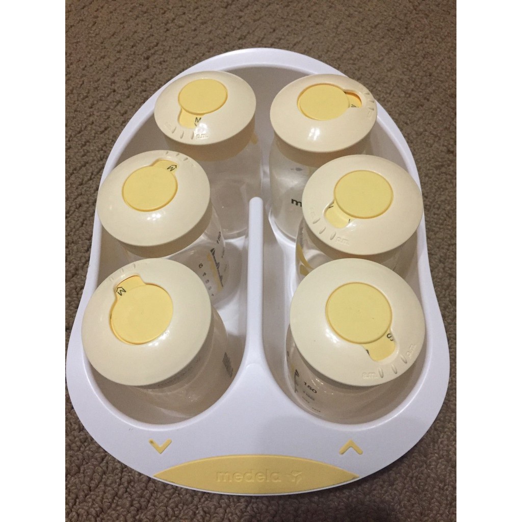 NẮP BÌNH SỮA 2 lớp cho bình cổ hẹp Medela [ Nắp bình trữ sữa hiển thị thứ ngày tháng ] hàng chính hãng