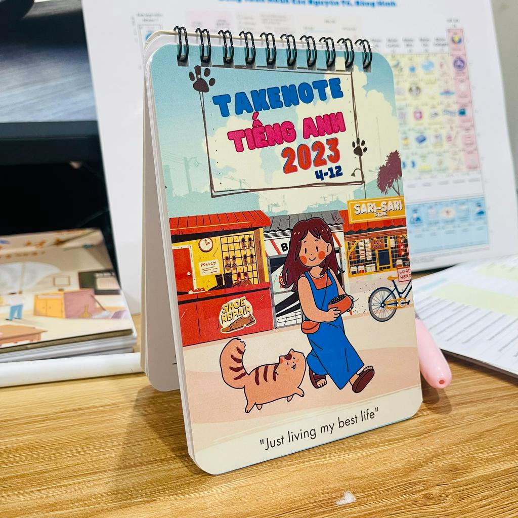 Takenote Tiếng Anh 62 trang Bản cập nhập mới nhất A6 IN SẮC NÉT + tặng NHÃN VỞ STICKER