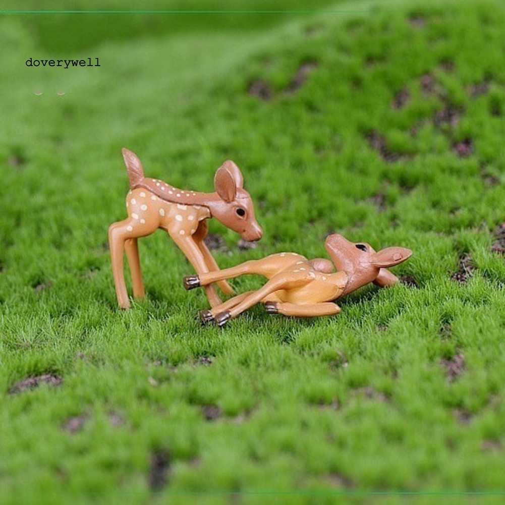 2 mô hình hươu nhỏ xinh trang trí tiểu cảnh
