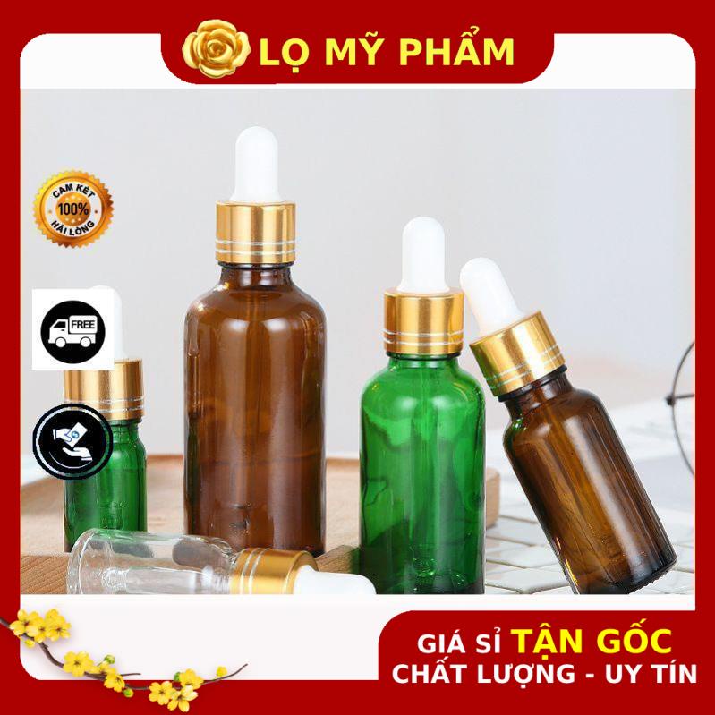 Lọ Chiết Serum ❤ GIÁ TỐT NHẤT ❤ [30ml] Lọ đựng tinh dầu rỗng bóp giọt Khoen Vàng chiết serum , phụ kiện du lịch