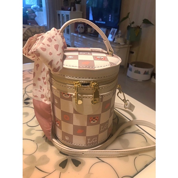 M35_Túi PU Hình Tròn DIY Tự May Handmade