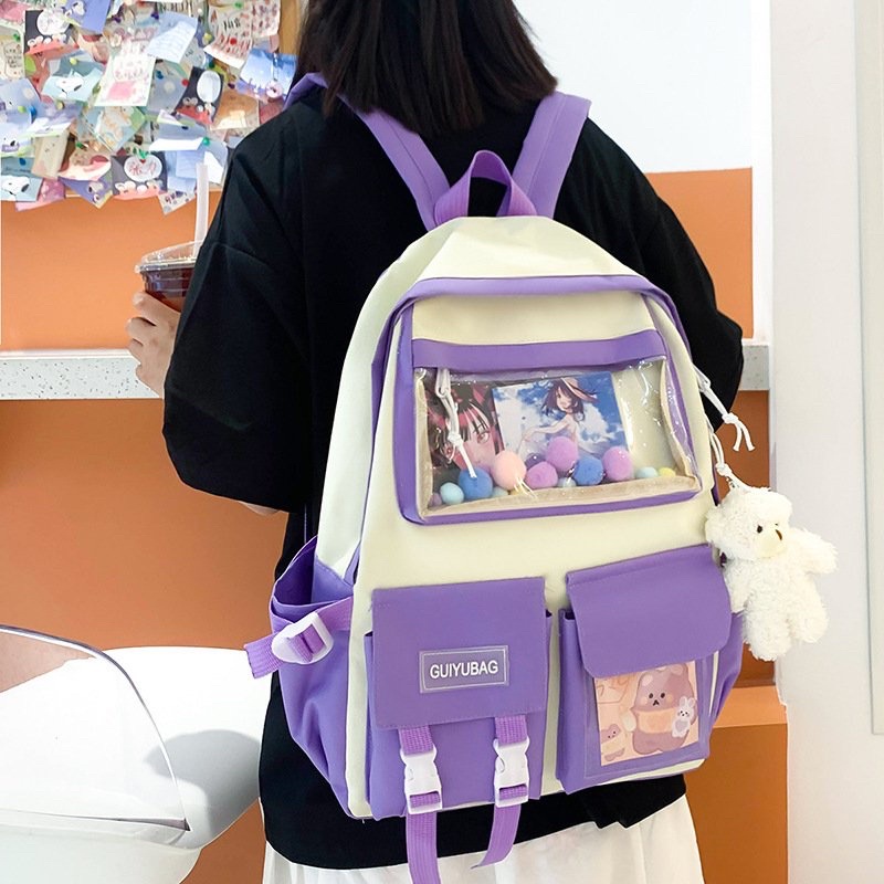 Combo balo 4 món thời trang ulzzang,BALO 4 MÓN THỜI TRANG NAM NỮ  đi học thời trang sinh viên học sinh - GUIYUBAG MICA H