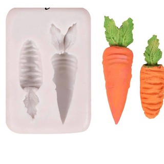 Khuôn silicon 4D hình củ cà rốt trang trí bánh