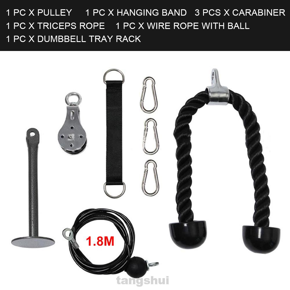 Silent Travel Portable Home Gym Hand Strength Biceps Triceps Fitness DIY Pulley Cable Machine