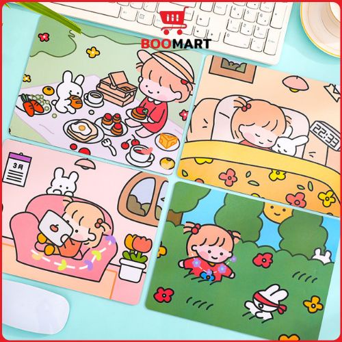 Miếng Lót Chuột Hoạt Hình Dễ Thương Dày Dặn, Chống Trượt - BooMart