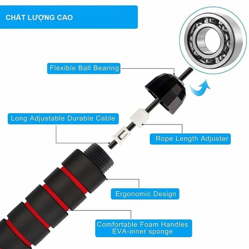 Dây Nhảy Lõi Thép Tập Thể Dục Chắc Chắn Độ Bền Cao