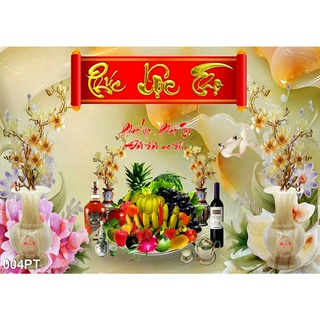 TRANH DÁN TƯỜNG   3D PHÒNG THỜ GIA TIÊN