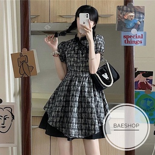 Đầm xoè thắt eo cổ tàu Baeshop mã 120