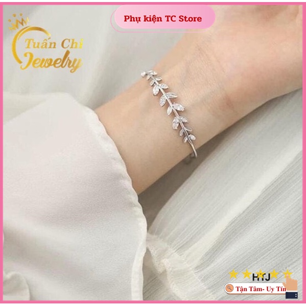 Set Bạc Nữ ⚡FREESHIP⚡ Lắc Tay Nữ Và Nhẫn Nữ Bạc Ta Hình Lá Nhẹ Nhàng, Tiểu Thư