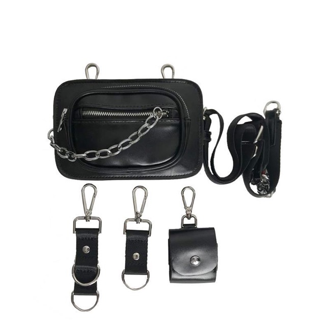 Túi hộp da trơn tặng kèm móc khoá cá tính S051 | BigBuy360 - bigbuy360.vn