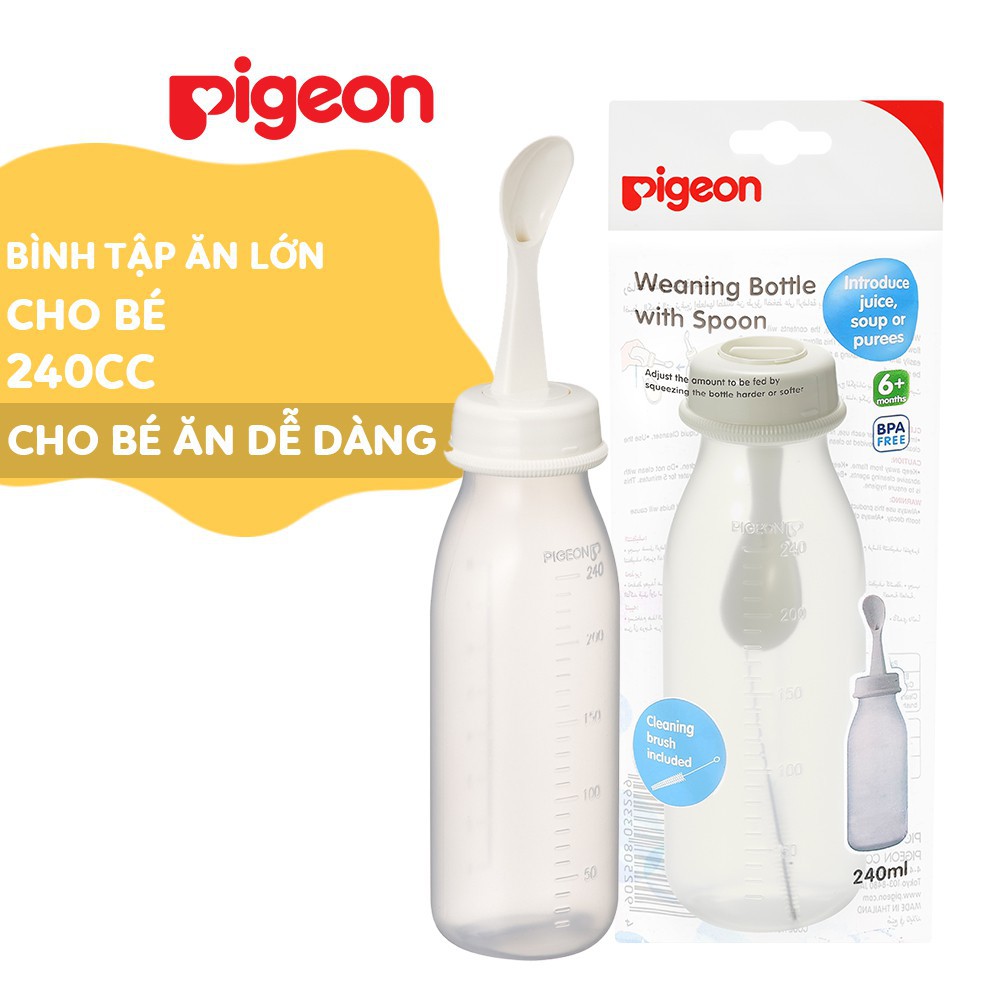 [Mã BMBAU50 giảm 7% đơn 99K] Bình tập ăn Pigeon nhỏ 120cc / lớn 240cc