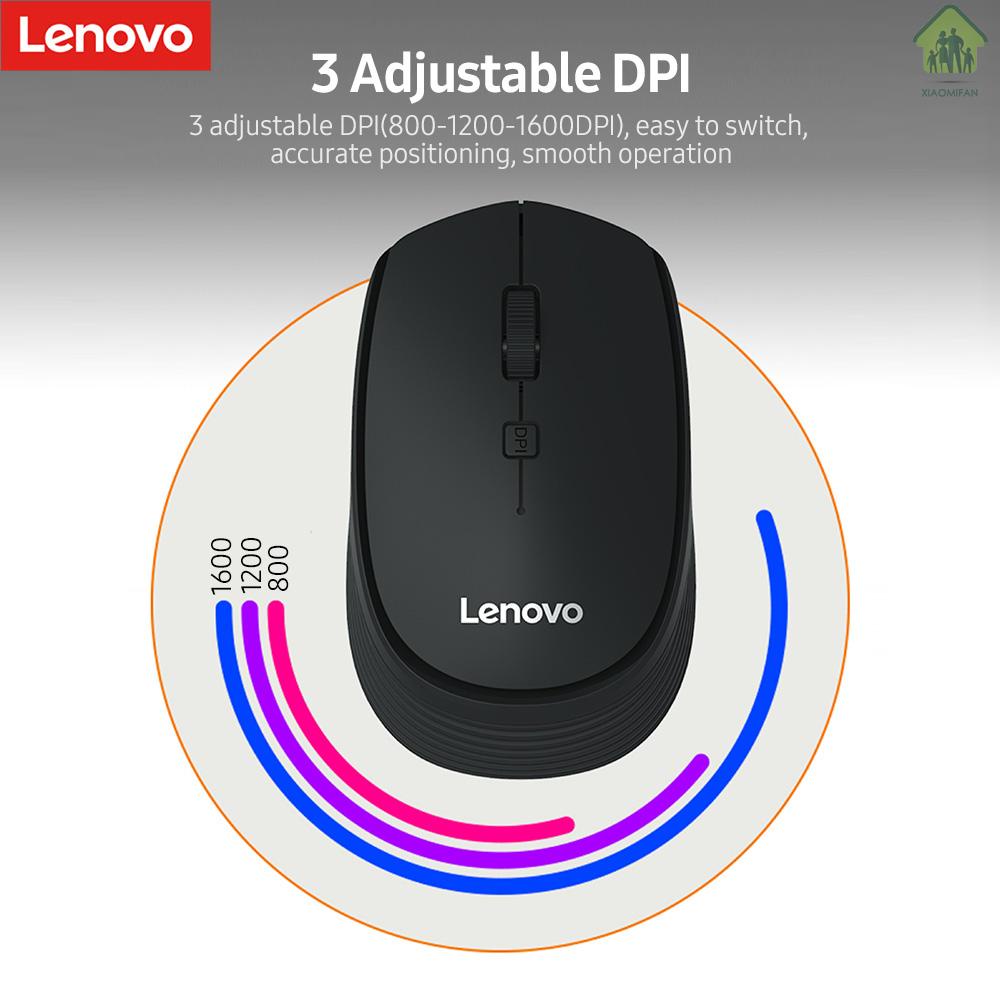 chuột không dây Xm Lenovo M202 2.4ghz 4 Nút Bấm Có Thể Điều Chỉnh 3dpi Đen