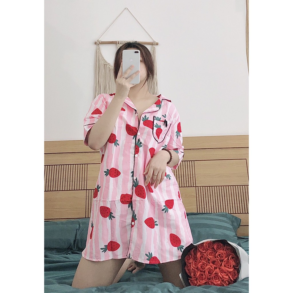 [ Hót Deal Chào Hè Chỉ Từ 49k] Đầm Ngủ Lụa Nữ Mặc Nhà Pijama Kate Thái Cao Cấp Nơ Túi Họa Tiết Dễ Thương Freesezi40-60kg