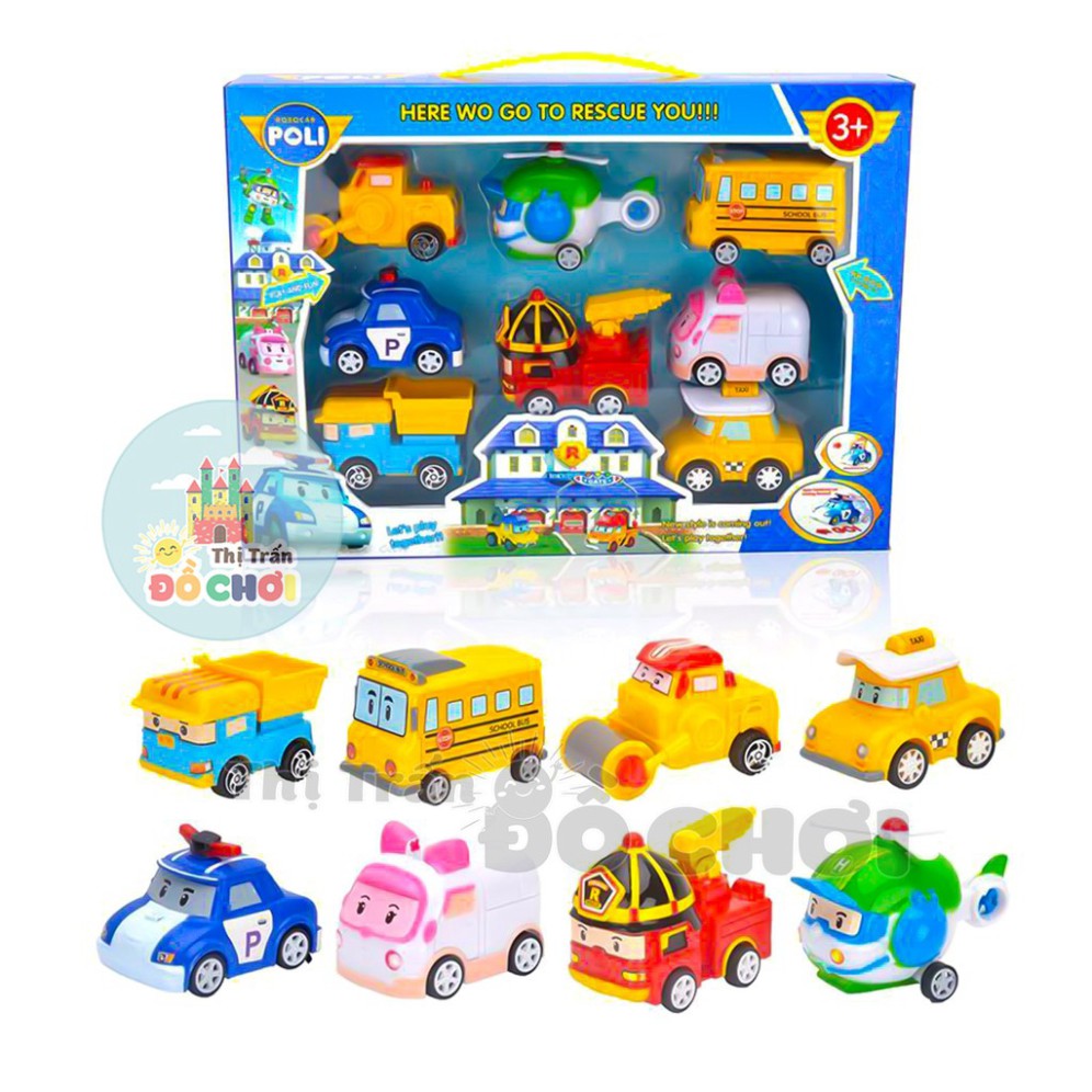 [G08] Bộ xe đồ chơi mô hình robocar poli chạy trớn nhựa cho bé trai - Thị trấn đồ chơi S020