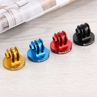 PULUZ PU145 Aluminum Tripod Mount 1/4 Inch Screw Hole Adapter Monopod Head for Mini Sport Action Cameras Accessories (Re