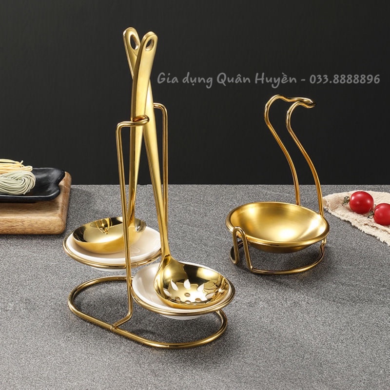 Kệ gác môi, thìa Decor inox vàng SUS 304 cao cấp không ăn mòn | Giá cài, treo đồ nhà bếp, khách sạn, nhà hàng mẫu mới