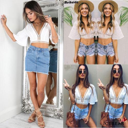 Áo croptop tay loe thiết kế hợp thời trang cho nữ
